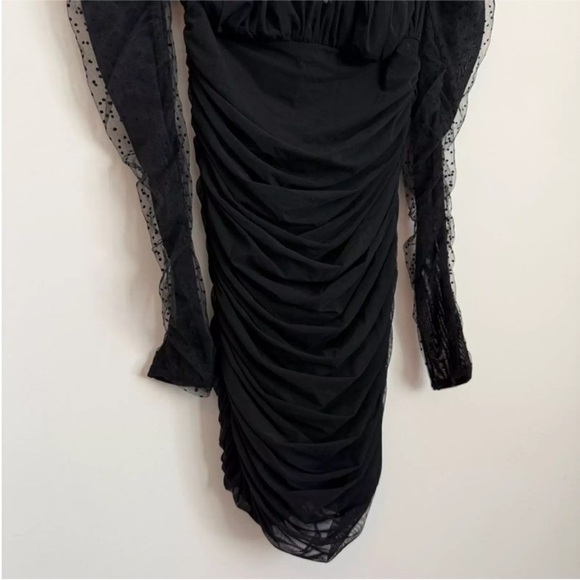 House of CB Elegant Black Long Sleeve Mini Dress Size S - Picture 6 of 12